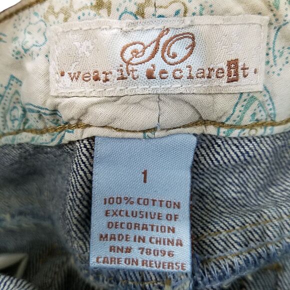 SO Womens Size 1 Blue Solid Denim Mini Skirt - Picture 2 of 9